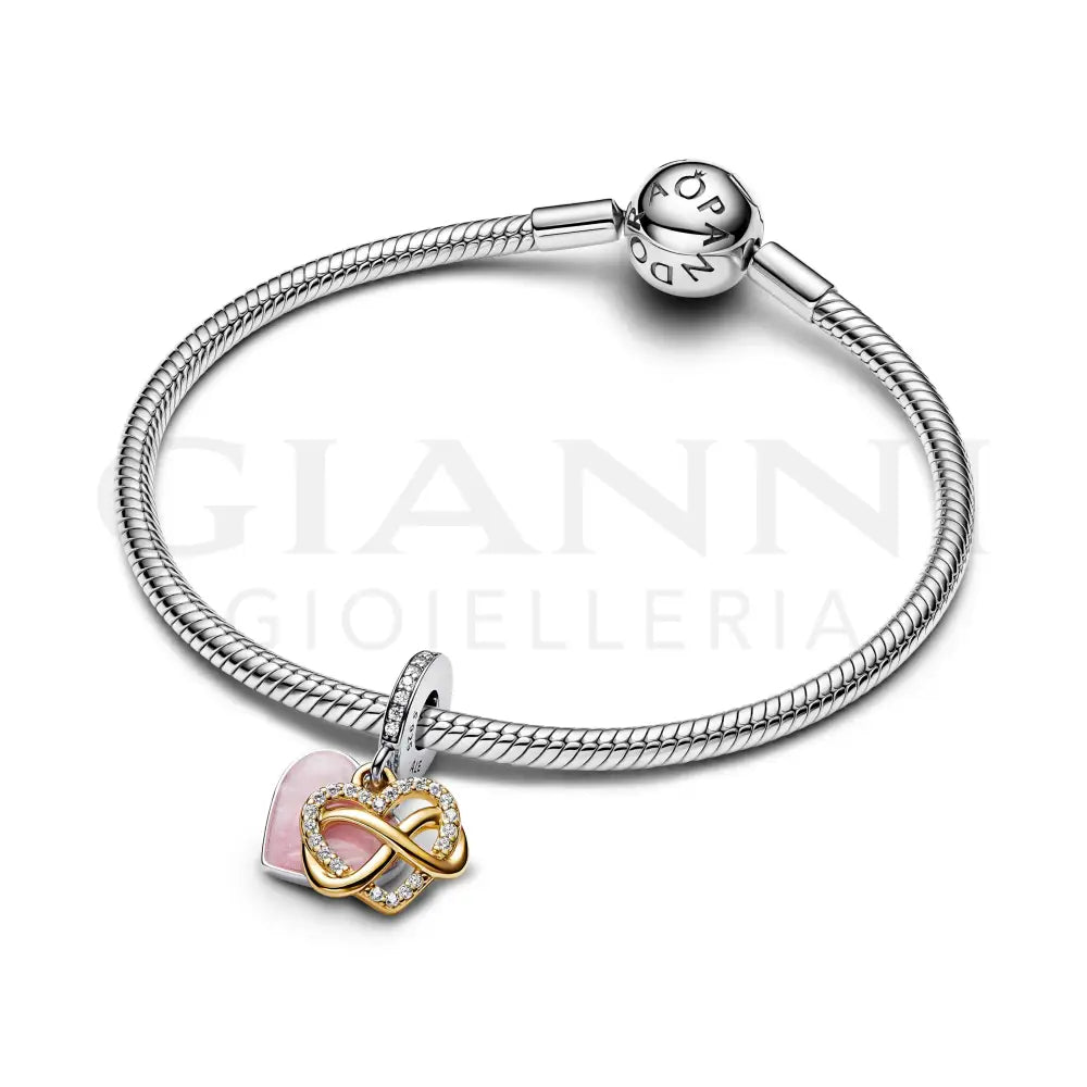 Charm Pandora - Pendente Cuore e Infinito Rosa Charm