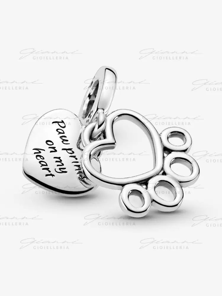 Charm Pandora - Pendente Cuore e Zampa Charm