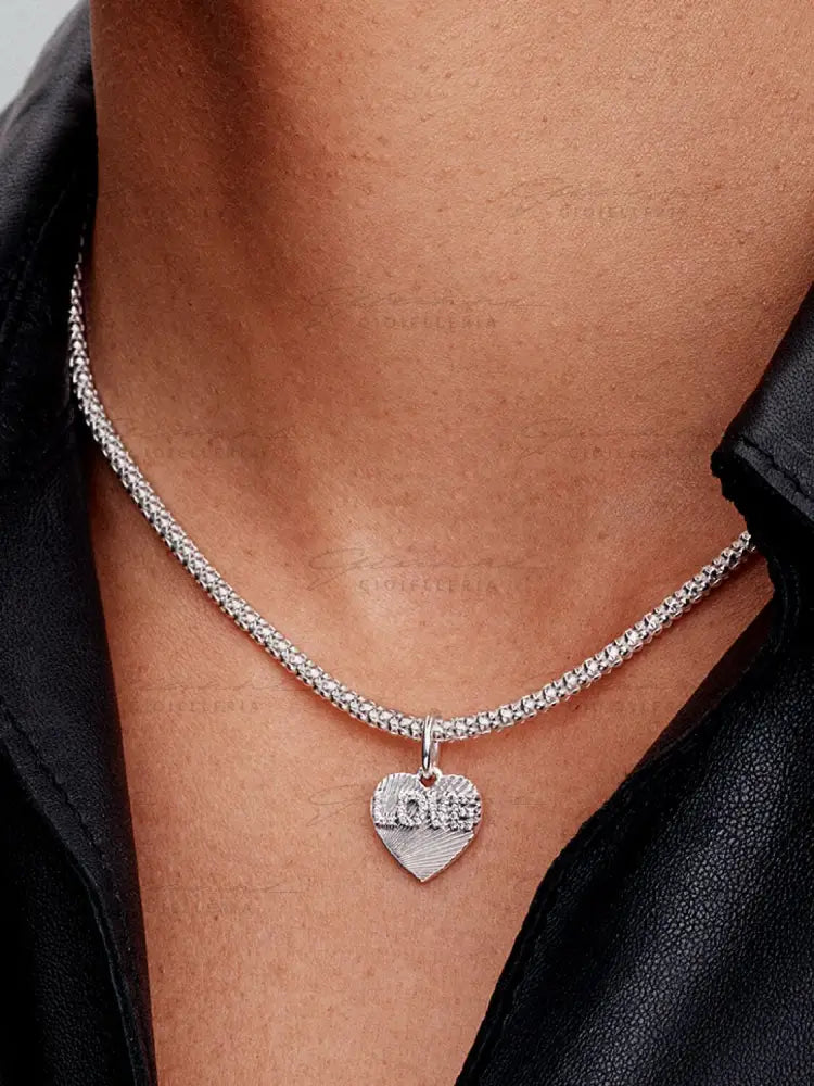 Charm Pandora - Pendente Cuore ’Love’ da incidere Charm