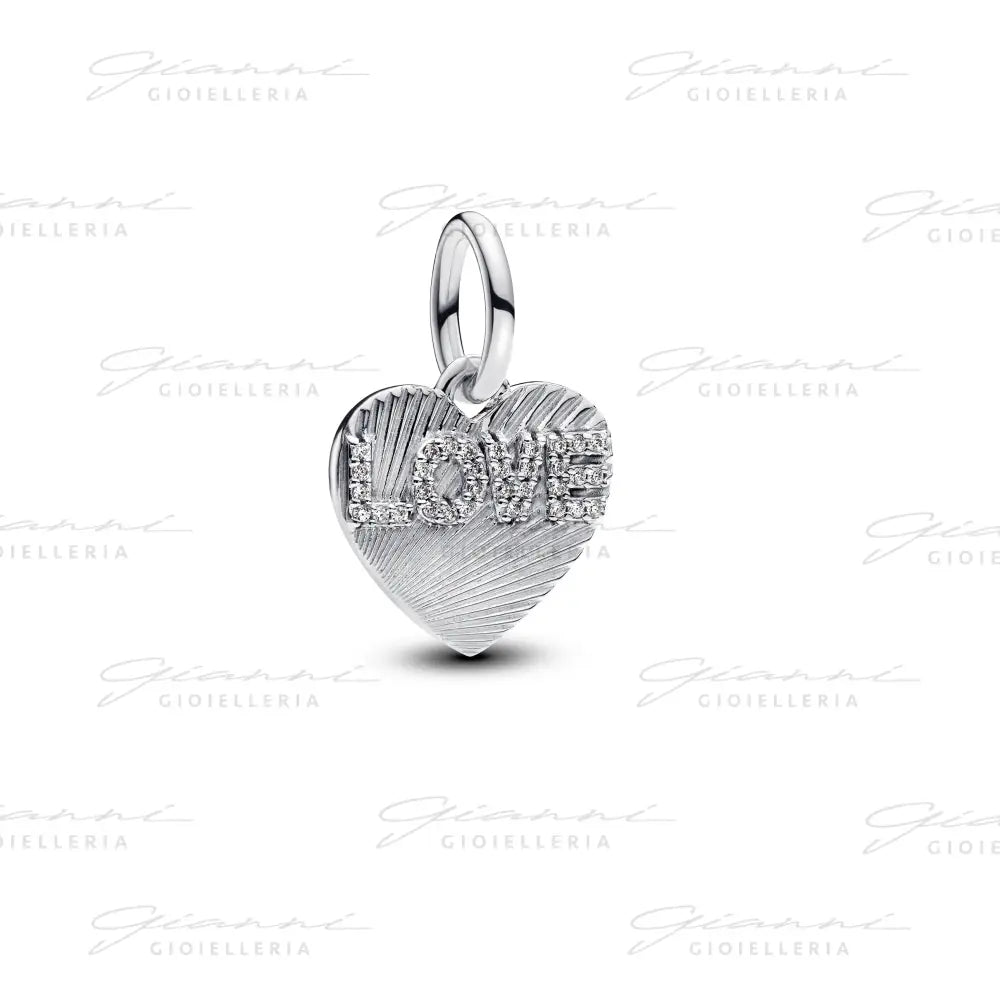 Charm Pandora - Pendente Cuore ’Love’ da incidere Charm