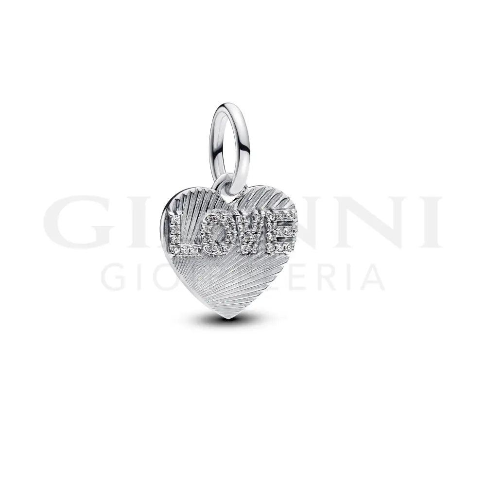 Charm Pandora - Pendente Cuore ’Love’ da incidere Charm