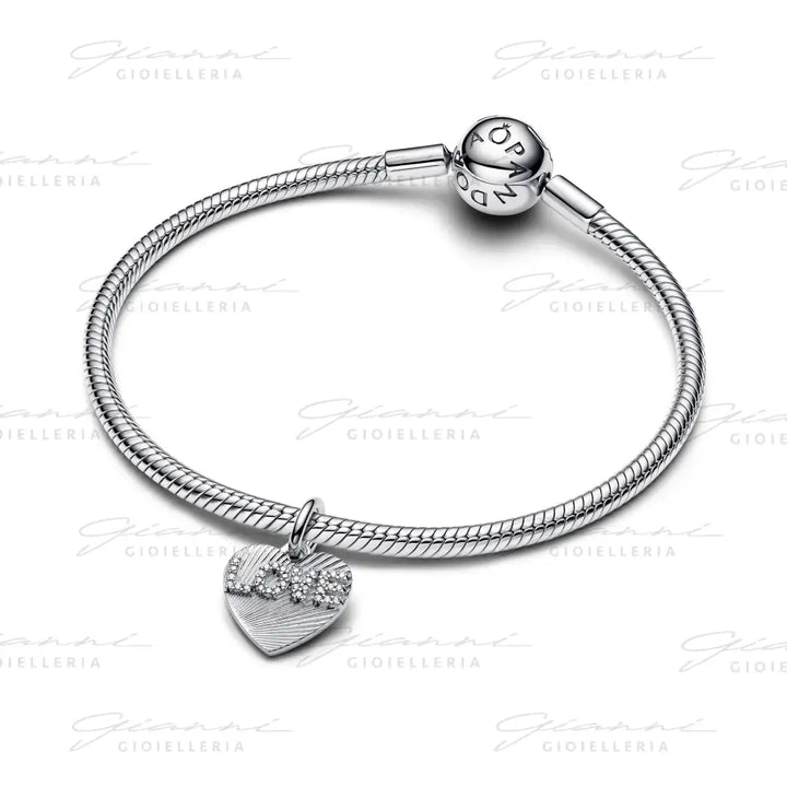 Charm Pandora - Pendente Cuore ’Love’ da incidere Charm