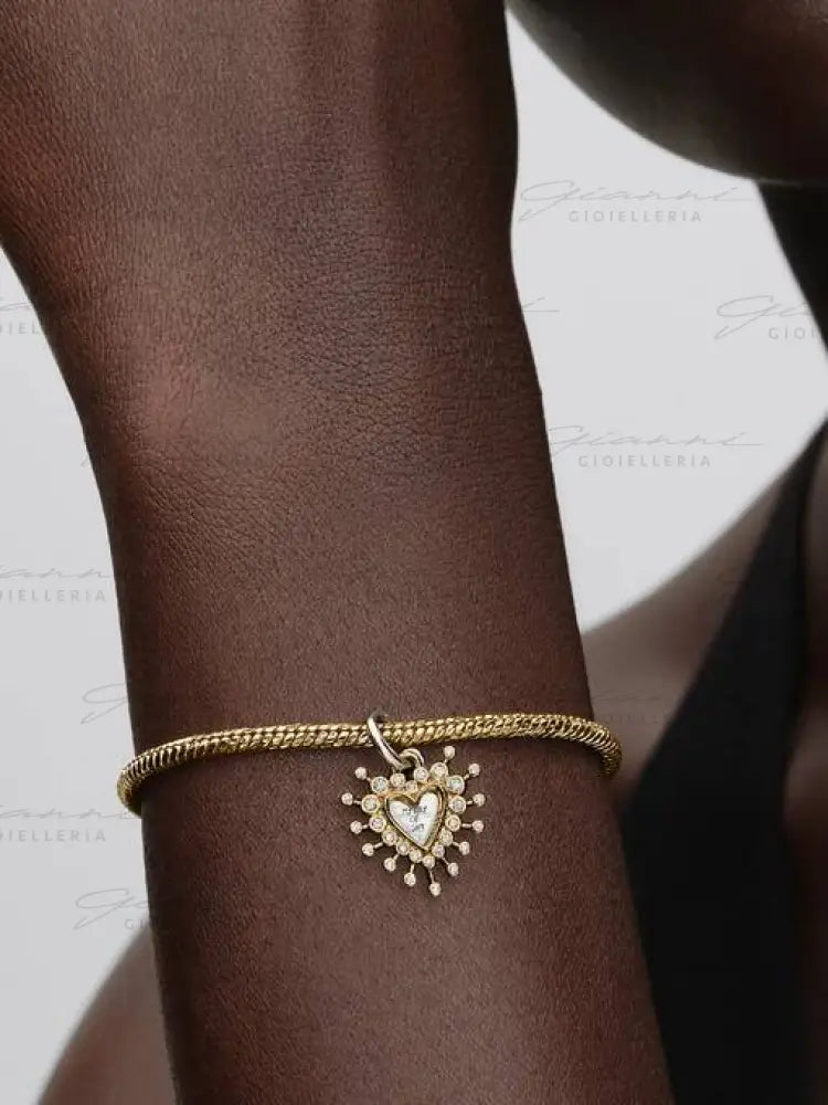 Charm Pandora - Pendente Cuore Luminoso Doppio Charm