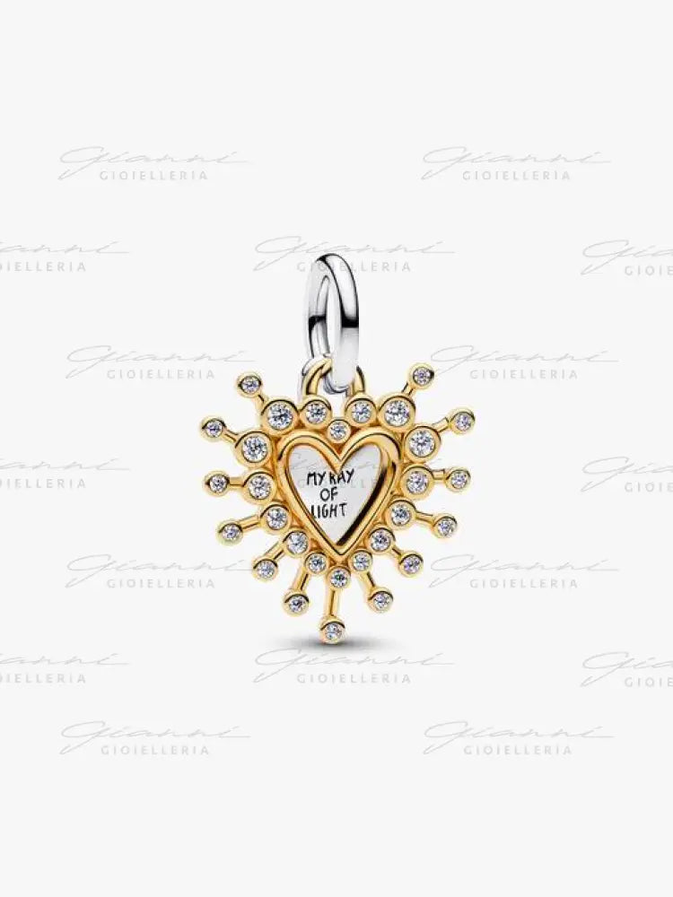 Charm Pandora - Pendente Cuore Luminoso Doppio Charm