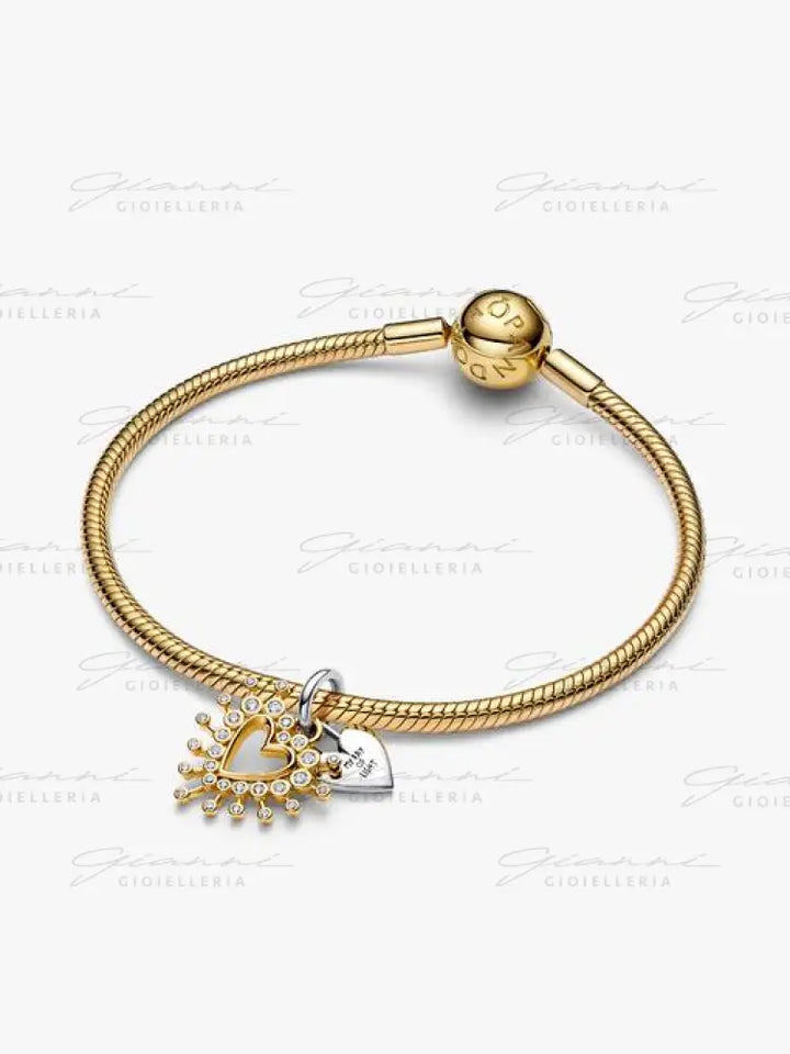 Charm Pandora - Pendente Cuore Luminoso Doppio Charm