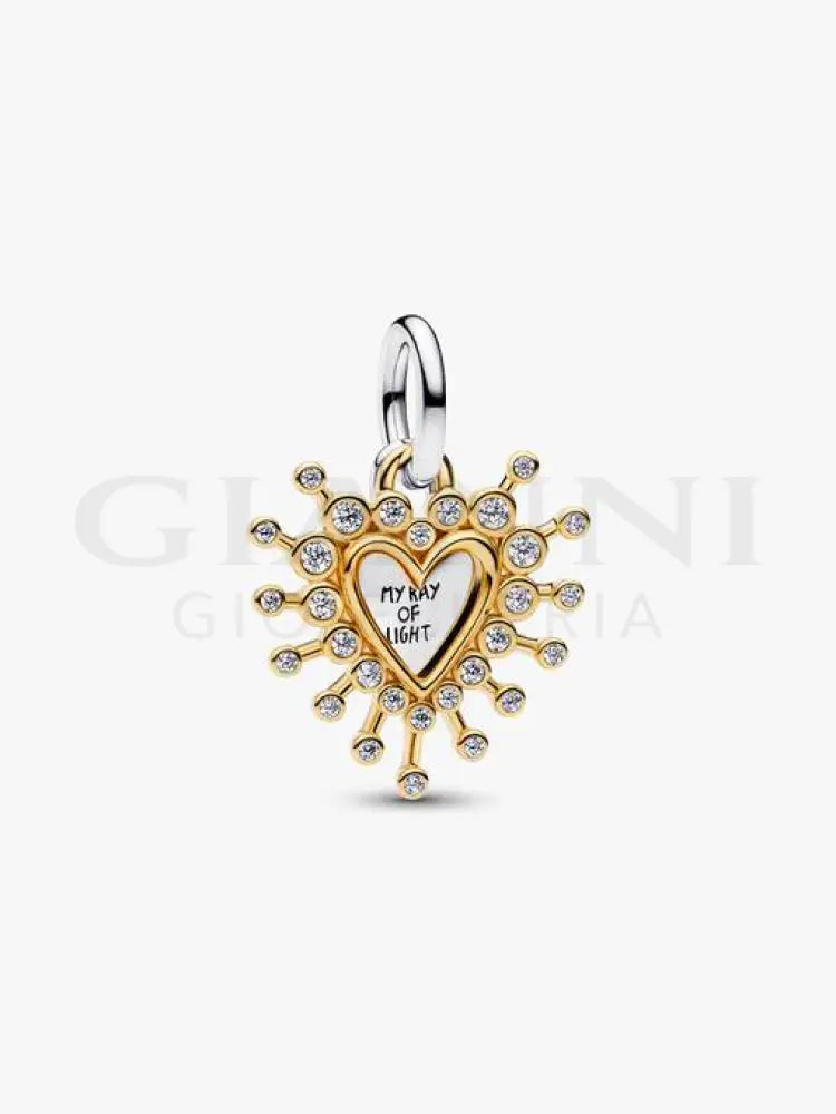 Charm Pandora - Pendente Cuore Luminoso Doppio Charm