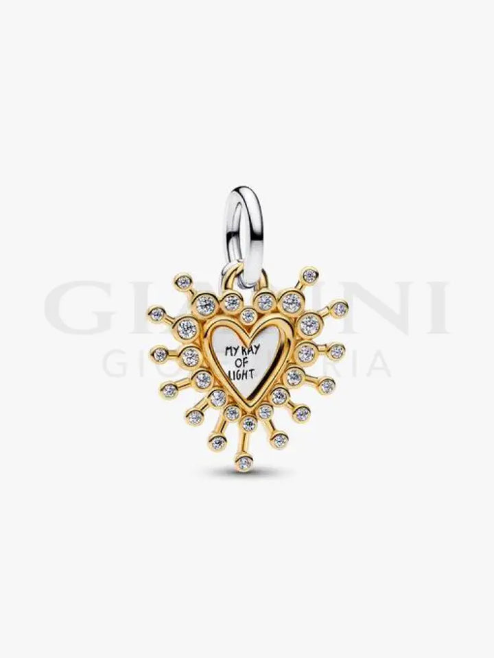 Charm Pandora - Pendente Cuore Luminoso Doppio Charm