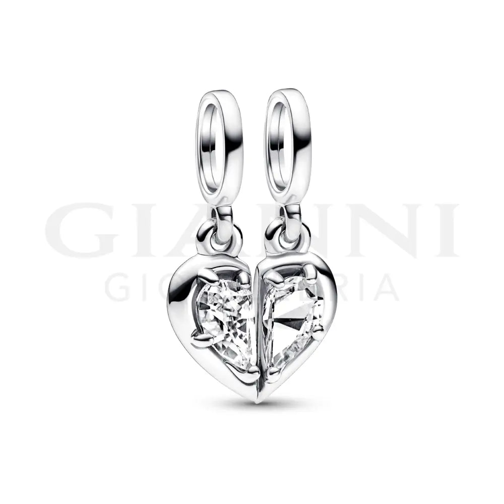Charm Pandora - Pendente Cuore Mamma e Figlia Divisibile Charm