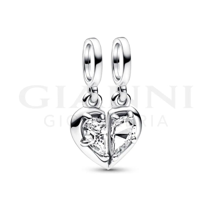 Charm Pandora - Pendente Cuore Mamma e Figlia Divisibile Charm