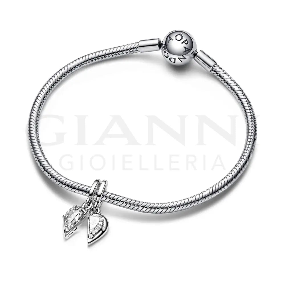 Charm Pandora - Pendente Cuore Mamma e Figlia Divisibile Charm