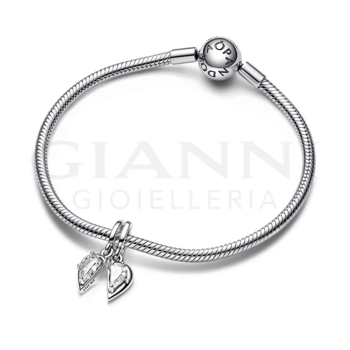 Charm Pandora - Pendente Cuore Mamma e Figlia Divisibile Charm