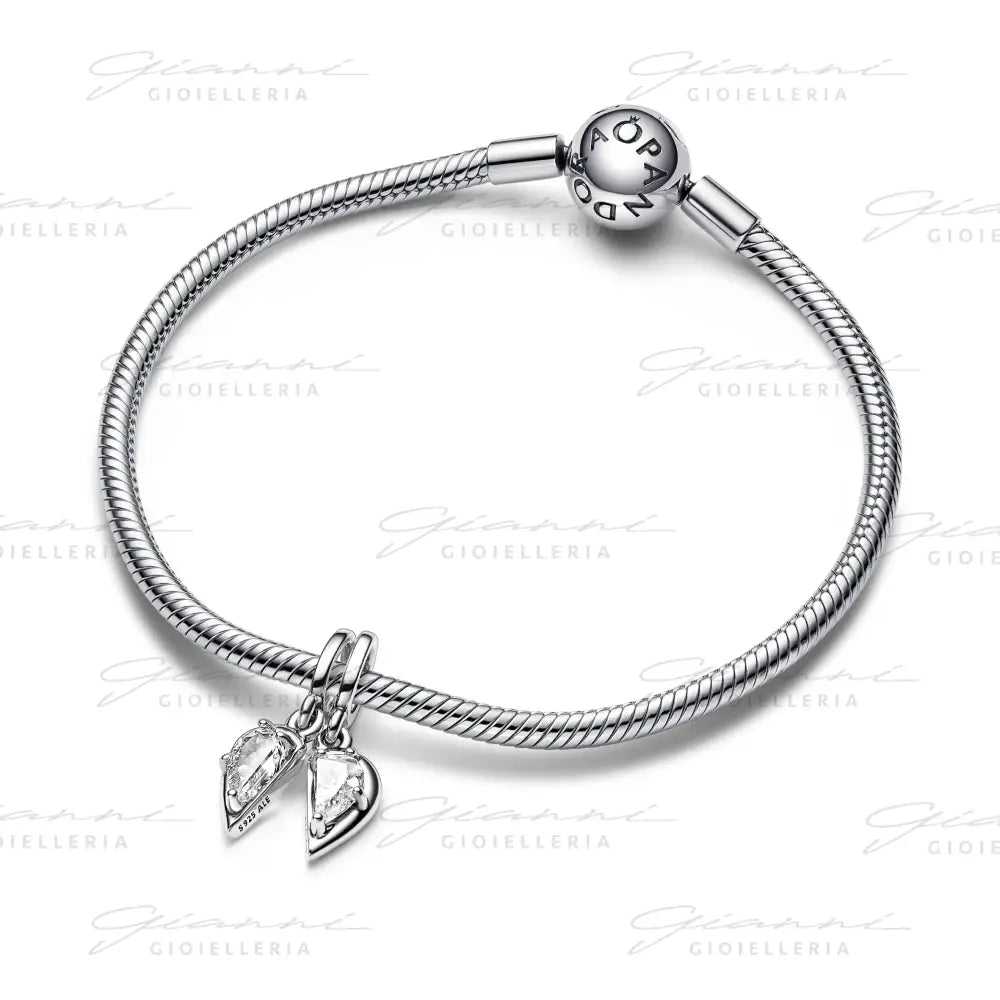Charm Pandora - Pendente Cuore Mamma e Figlia Divisibile Charm