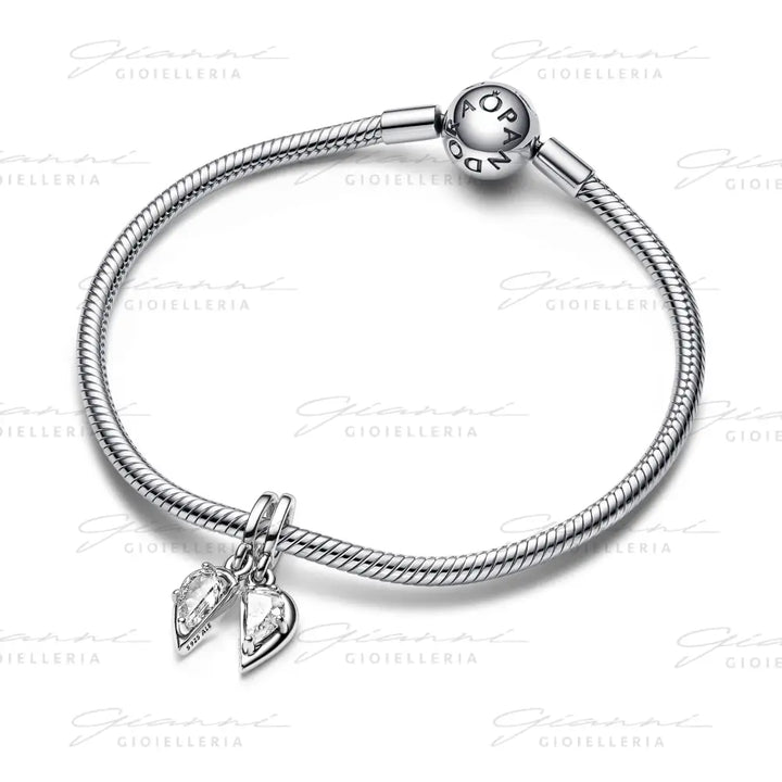 Charm Pandora - Pendente Cuore Mamma e Figlia Divisibile Charm