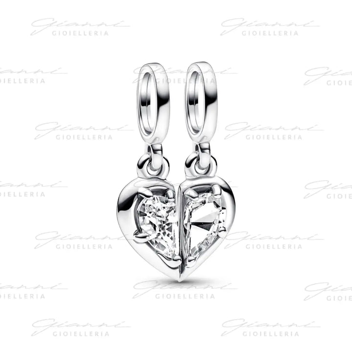 Charm Pandora - Pendente Cuore Mamma e Figlia Divisibile Charm