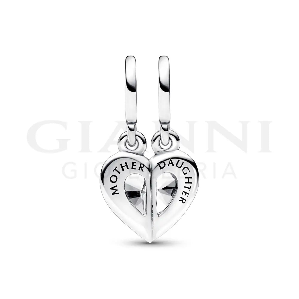 Charm Pandora - Pendente Cuore Mamma e Figlia Divisibile Charm