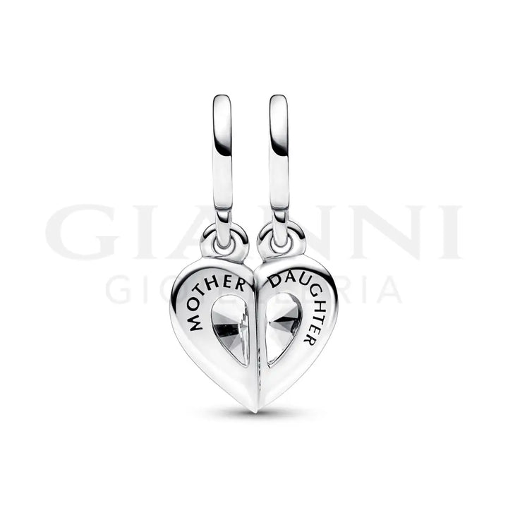 Charm Pandora - Pendente Cuore Mamma e Figlia Divisibile Charm