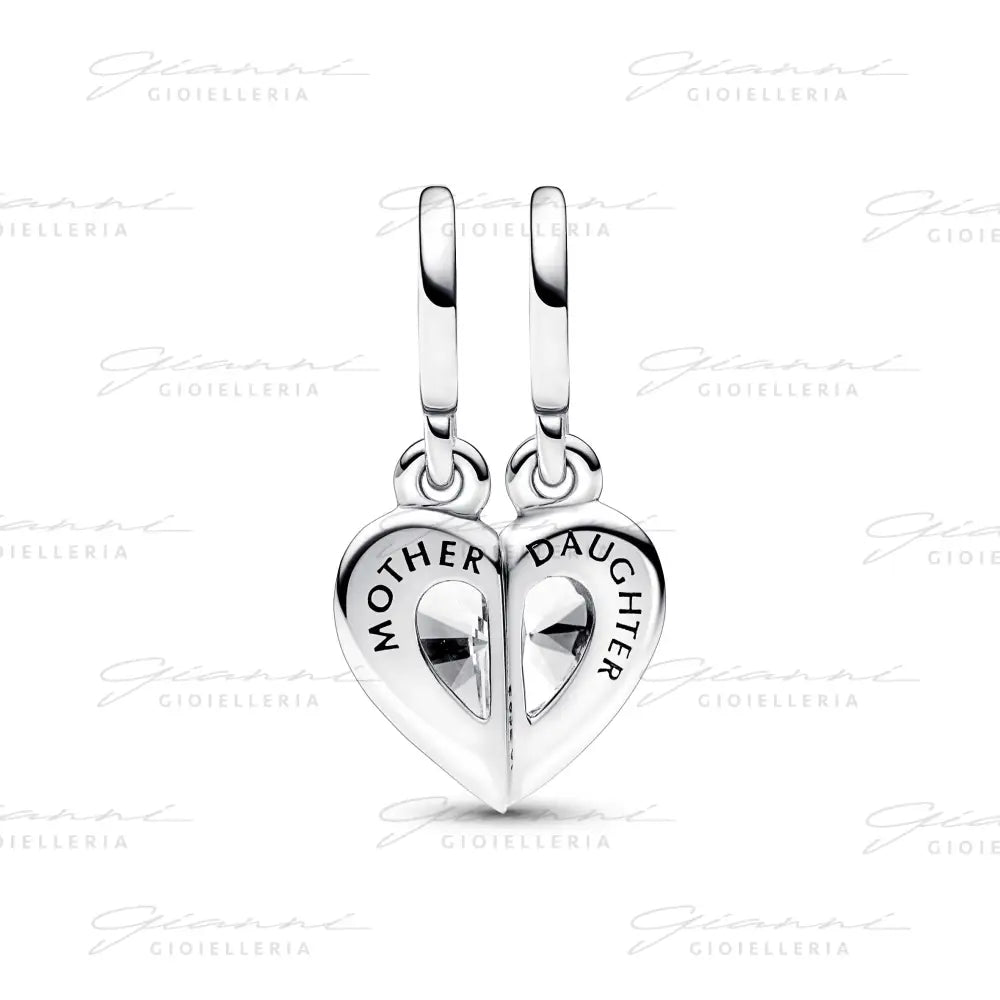 Charm Pandora - Pendente Cuore Mamma e Figlia Divisibile Charm