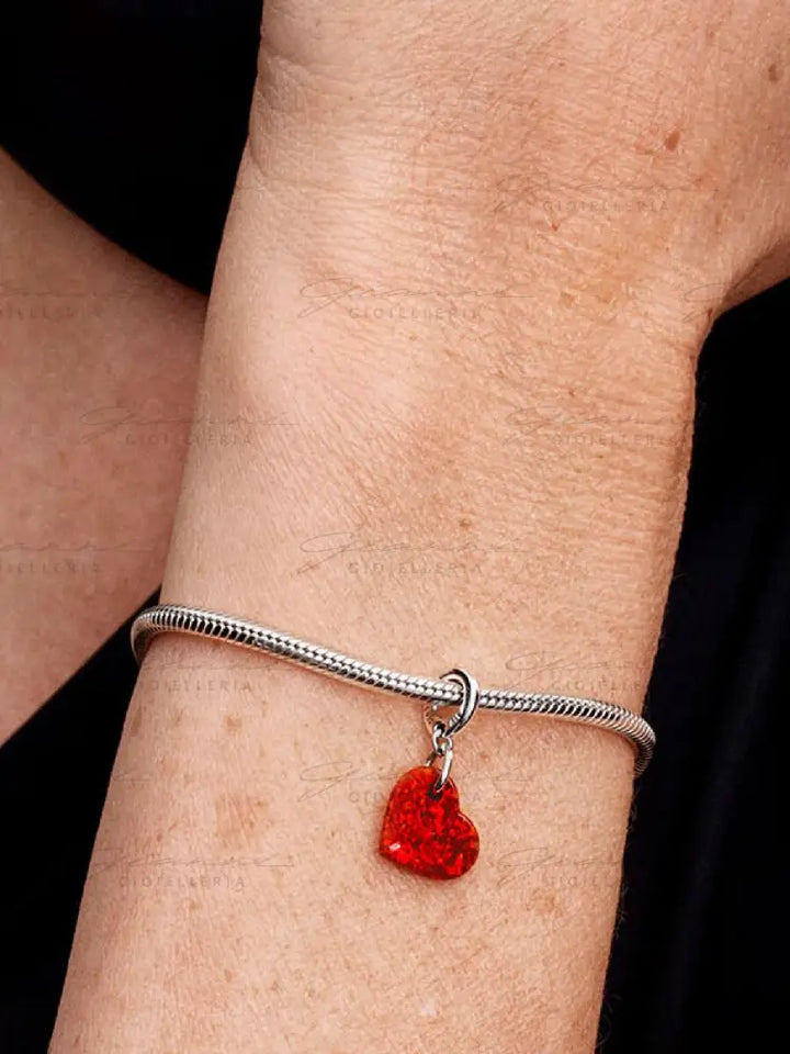 Charm Pandora - Pendente Cuore Opale Rosso Charm