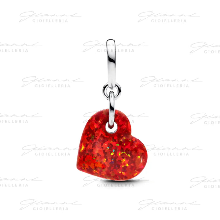 Charm Pandora - Pendente Cuore Opale Rosso Charm