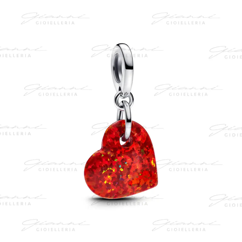 Charm Pandora - Pendente Cuore Opale Rosso Charm