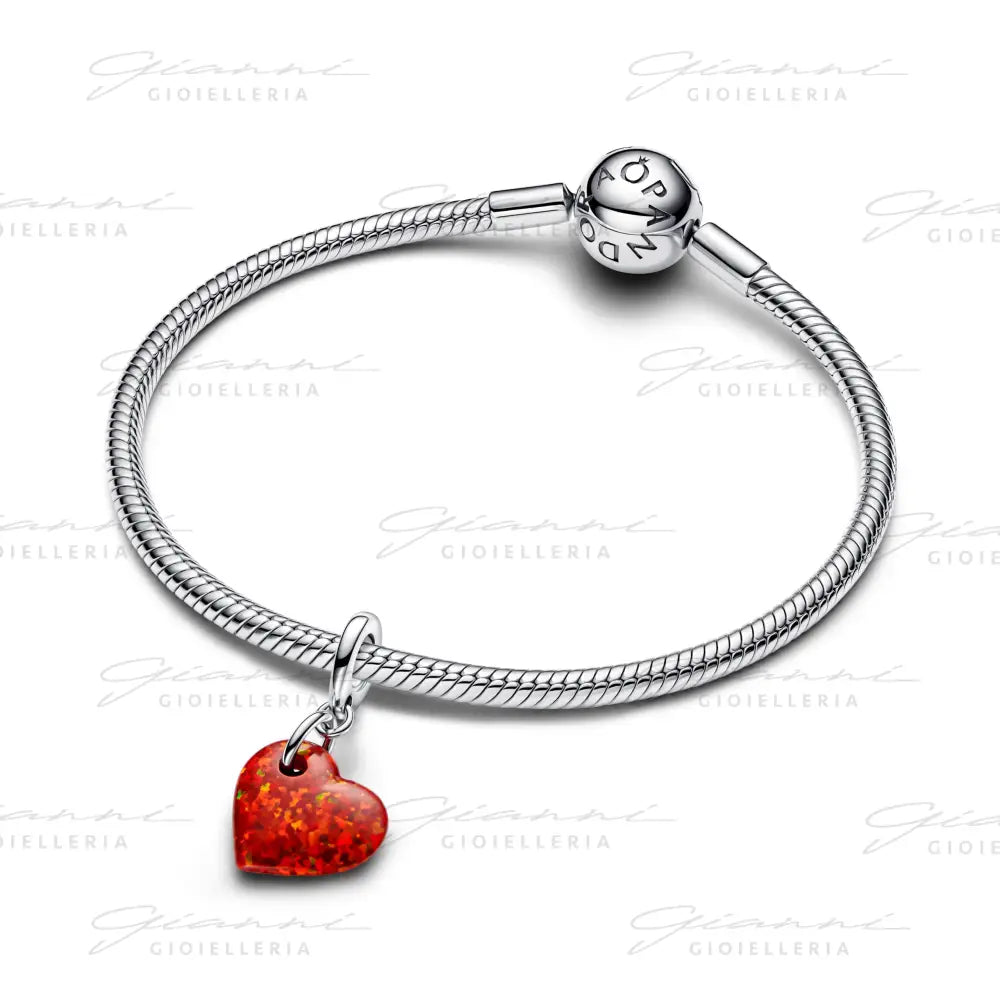 Charm Pandora - Pendente Cuore Opale Rosso Charm