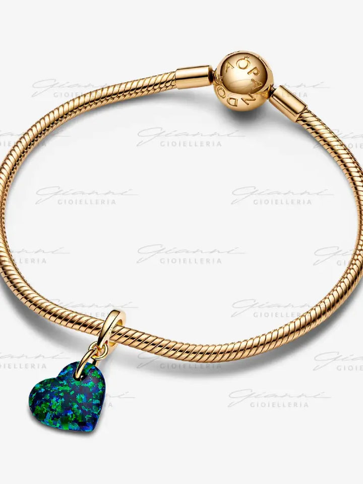 Charm Pandora - Pendente Cuore Opale Verde e Blu Charm