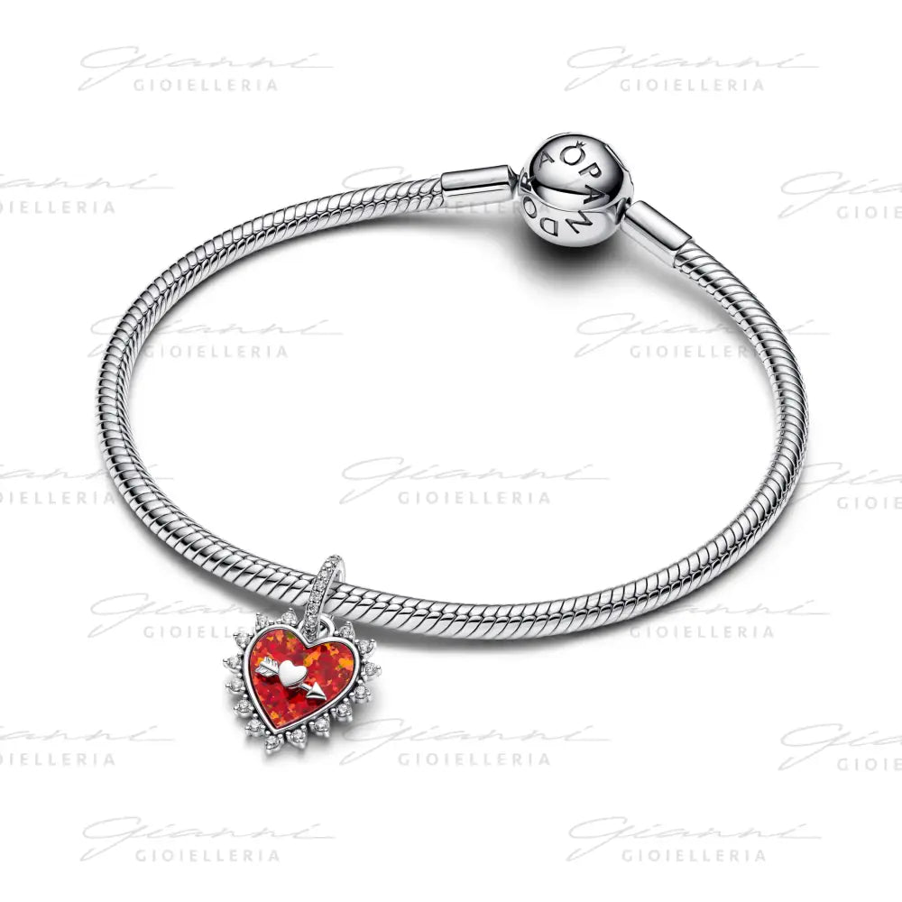 Charm Pandora - Pendente Cuore Rosso con Freccia Grievole Charm