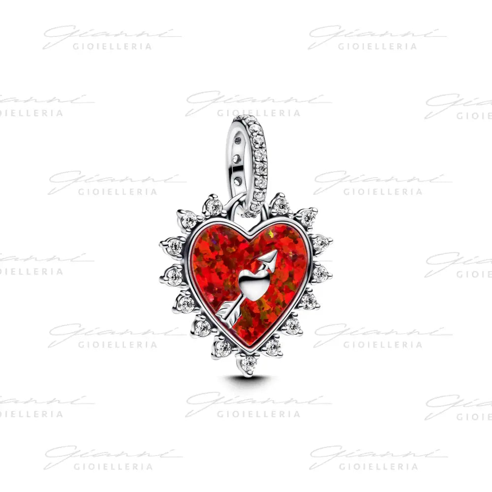 Charm Pandora - Pendente Cuore Rosso con Freccia Grievole Charm