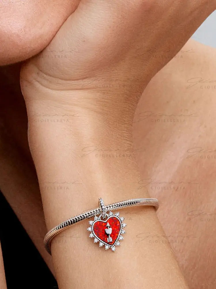 Charm Pandora - Pendente Cuore Rosso con Freccia Grievole Charm