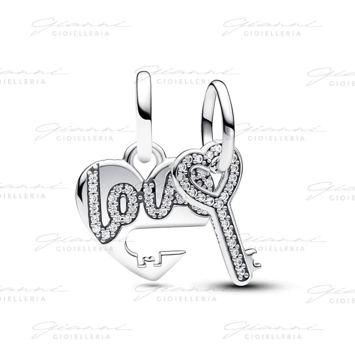 Charm Pandora - Pendente Divisibile Cuore e Chiave Charm