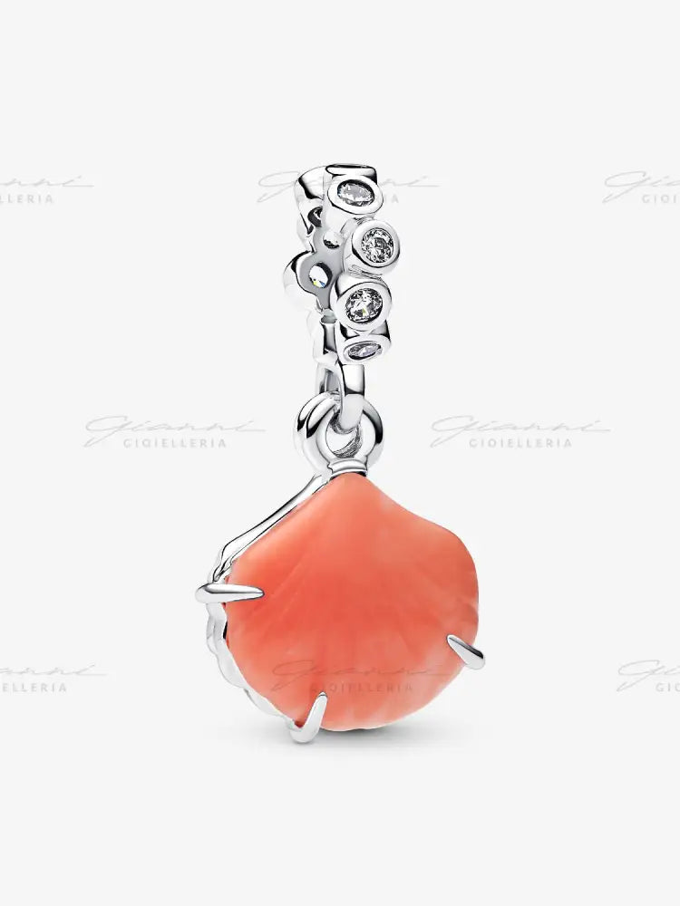 Charm Pandora - Pendente Doppio Conchiglia Color Corallo Charm