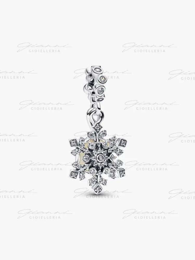 Charm Pandora - Pendente Doppio Fiocco di Neve Opalescente Charm