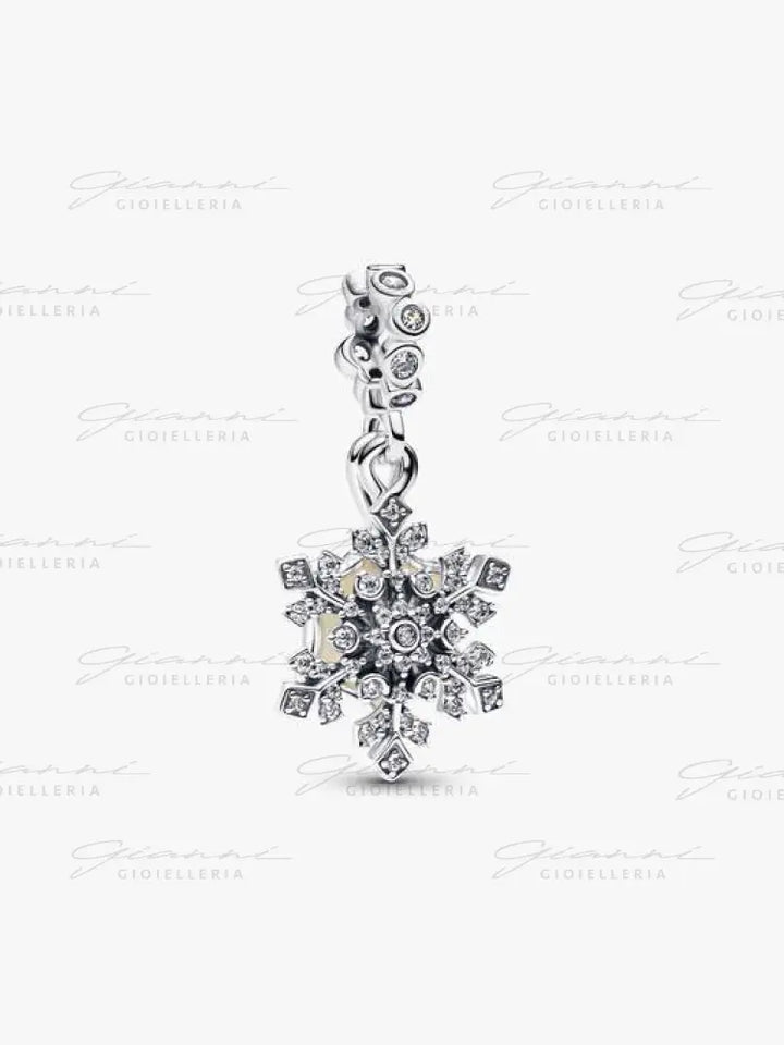 Charm Pandora - Pendente Doppio Fiocco di Neve Opalescente Charm