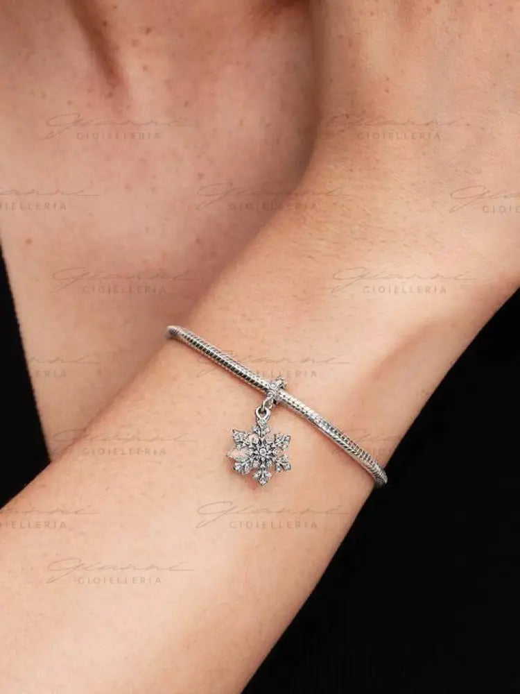 Charm Pandora - Pendente Doppio Fiocco di Neve Opalescente Charm