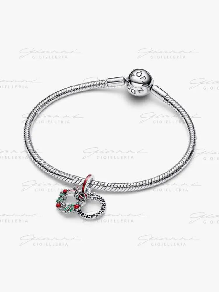 Charm Pandora - Pendente Doppio Ghirlanda di Natale Charm