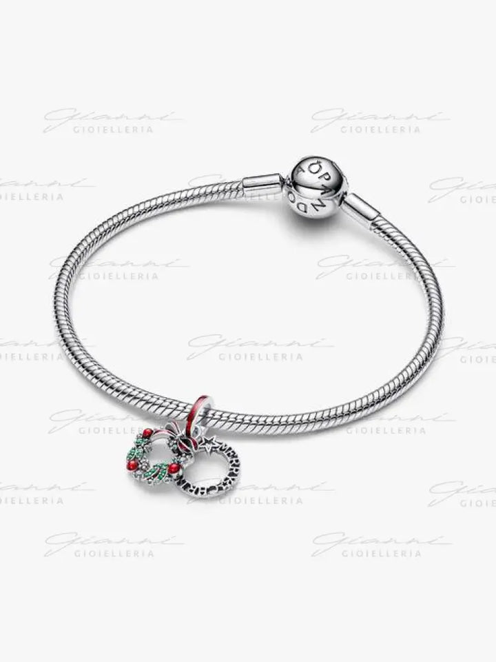 Charm Pandora - Pendente Doppio Ghirlanda di Natale Charm