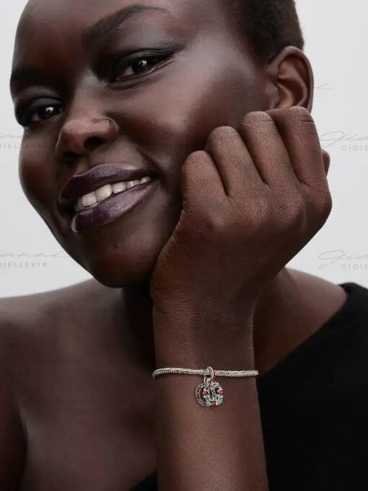 Charm Pandora - Pendente Doppio Ghirlanda di Natale Charm