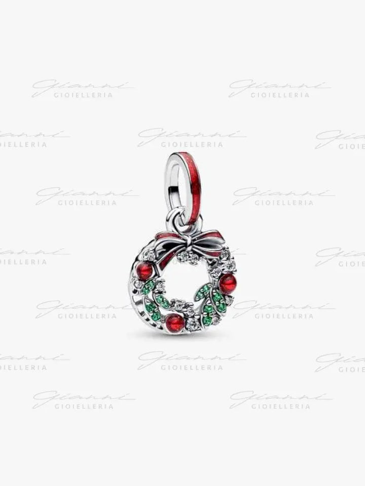 Charm Pandora - Pendente Doppio Ghirlanda di Natale Charm