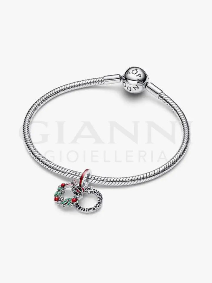 Charm Pandora - Pendente Doppio Ghirlanda di Natale Charm