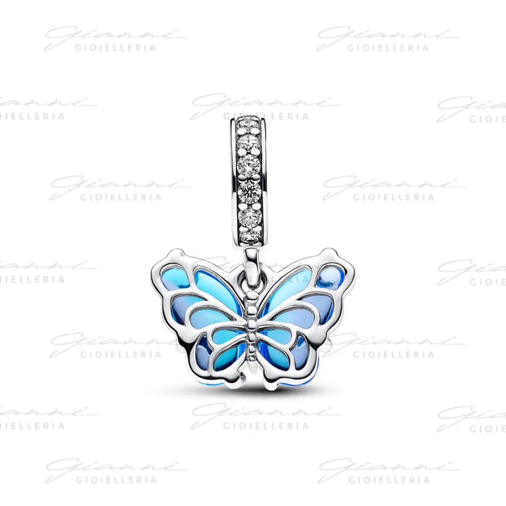Charm Pandora - Pendente Farfalla Vetro di Murano Blu Charm
