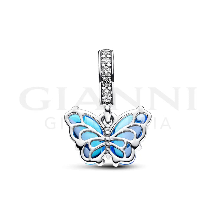 Charm Pandora - Pendente Farfalla Vetro di Murano Blu Charm