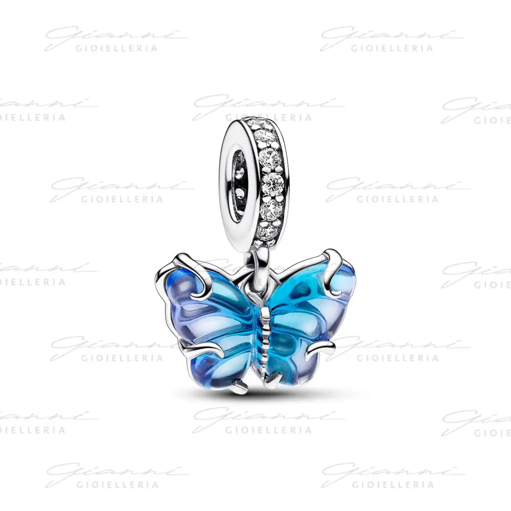 Charm Pandora - Pendente Farfalla Vetro di Murano Blu Charm