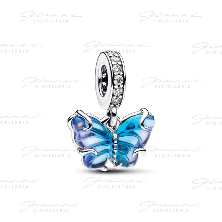 Charm Pandora - Pendente Farfalla Vetro di Murano Blu Charm