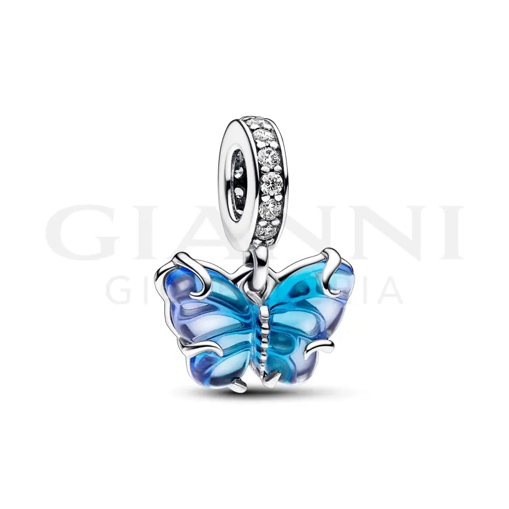 Charm Pandora - Pendente Farfalla Vetro di Murano Blu Charm