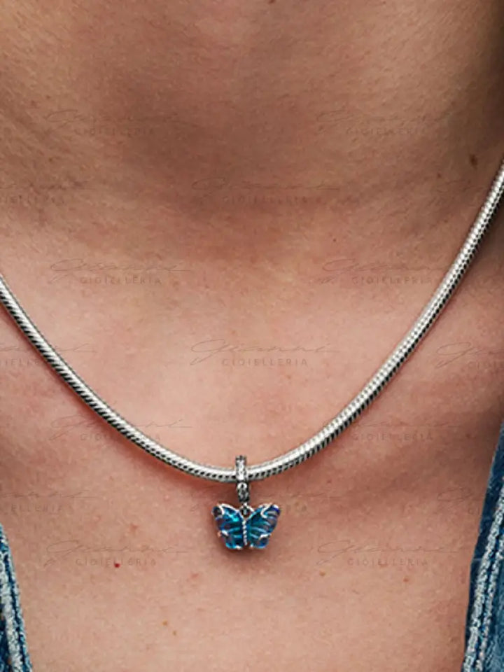 Charm Pandora - Pendente Farfalla Vetro di Murano Blu Charm