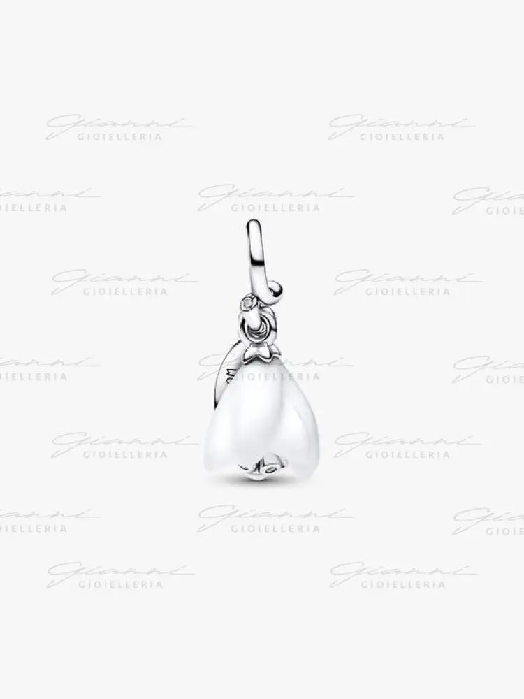 Charm Pandora - Pendente Fiore Bucaneve Vetro di Murano Charm