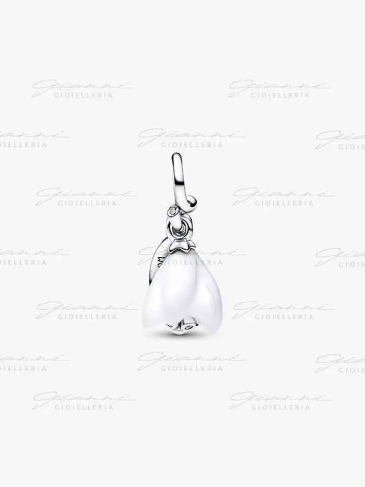 Charm Pandora - Pendente Fiore Bucaneve Vetro di Murano Charm