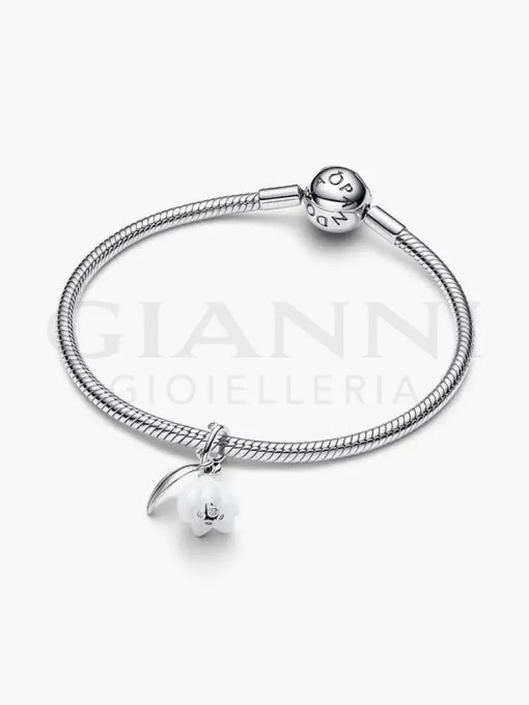 Charm Pandora - Pendente Fiore Bucaneve Vetro di Murano Charm