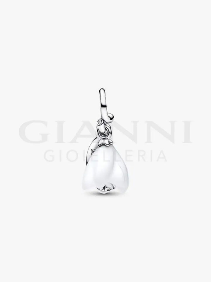 Charm Pandora - Pendente Fiore Bucaneve Vetro di Murano Charm