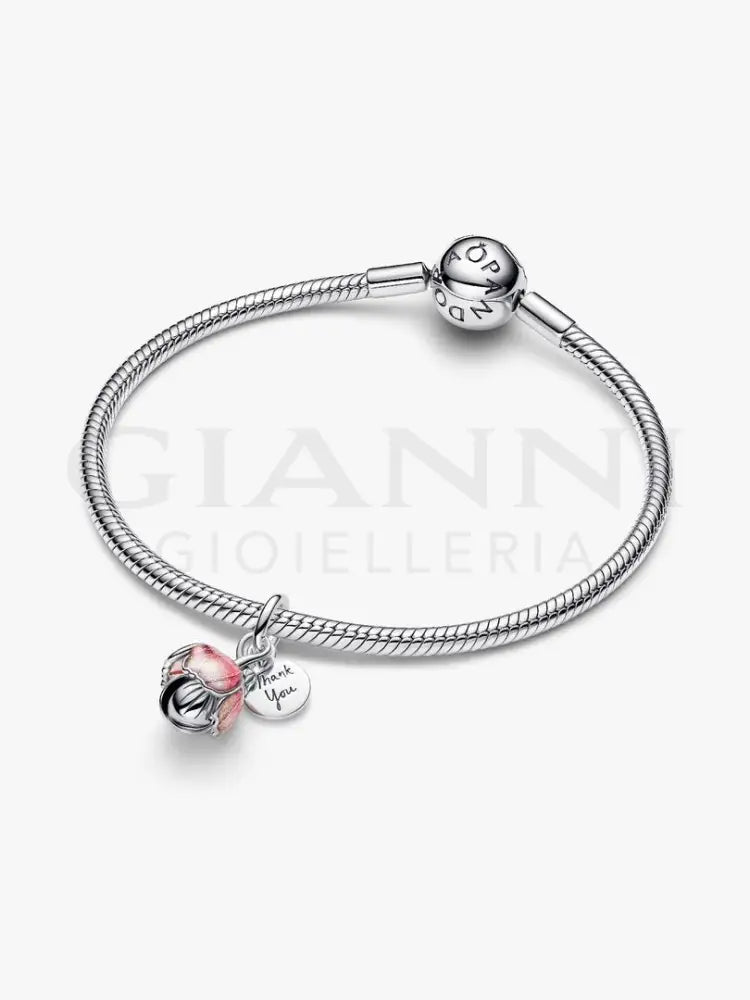 Charm Pandora - Pendente Fiore ’Thank you’ - Charm